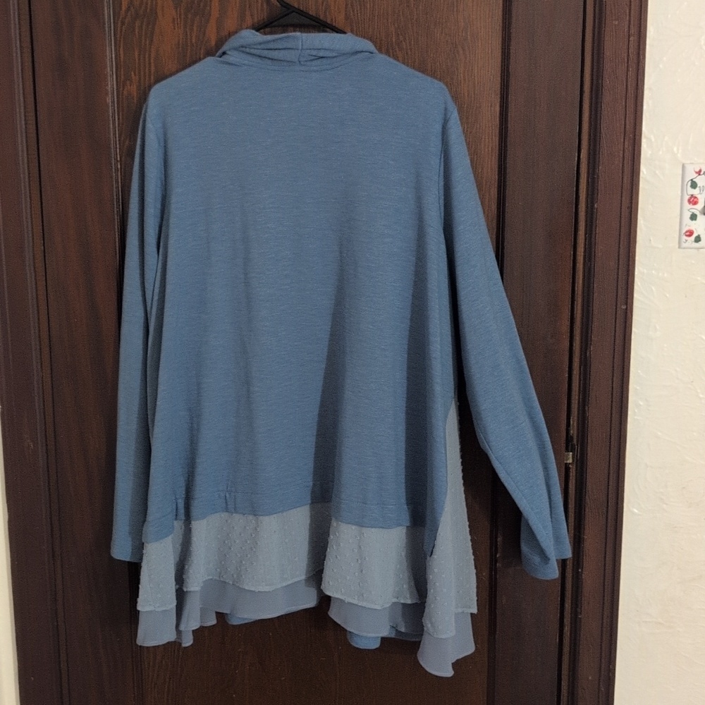 LOGO Lounge Blue Open Cardigan Size 2X - Picture 6 of 7